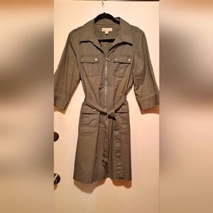 Shirt style dress.  Khaki green, size XL.   MICHAEL Michael Kors